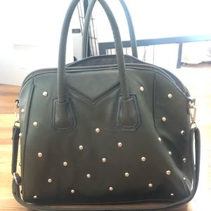 Olive green gold studded purse
